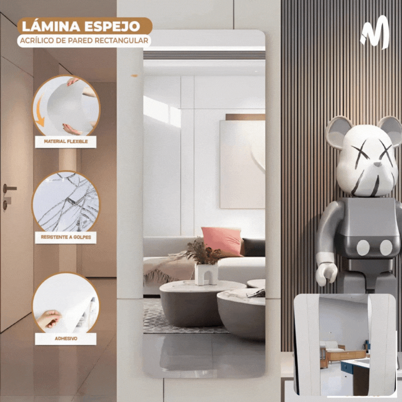🇵🇦ReflejoMágico™ – Espejos Decorativos Adhesivos en Acrílico (Pack de 4)
