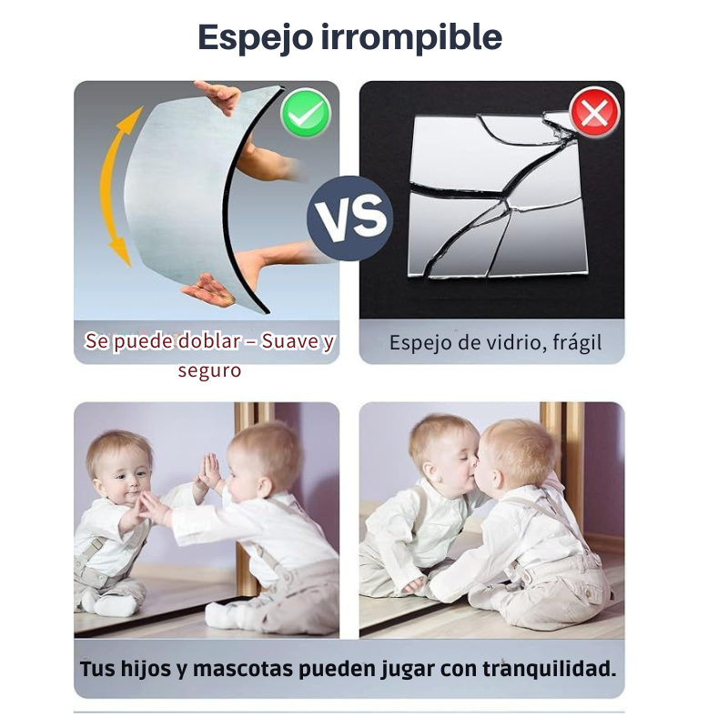 🇵🇦ReflejoMágico™ – Espejos Decorativos Adhesivos en Acrílico (Pack de 4)