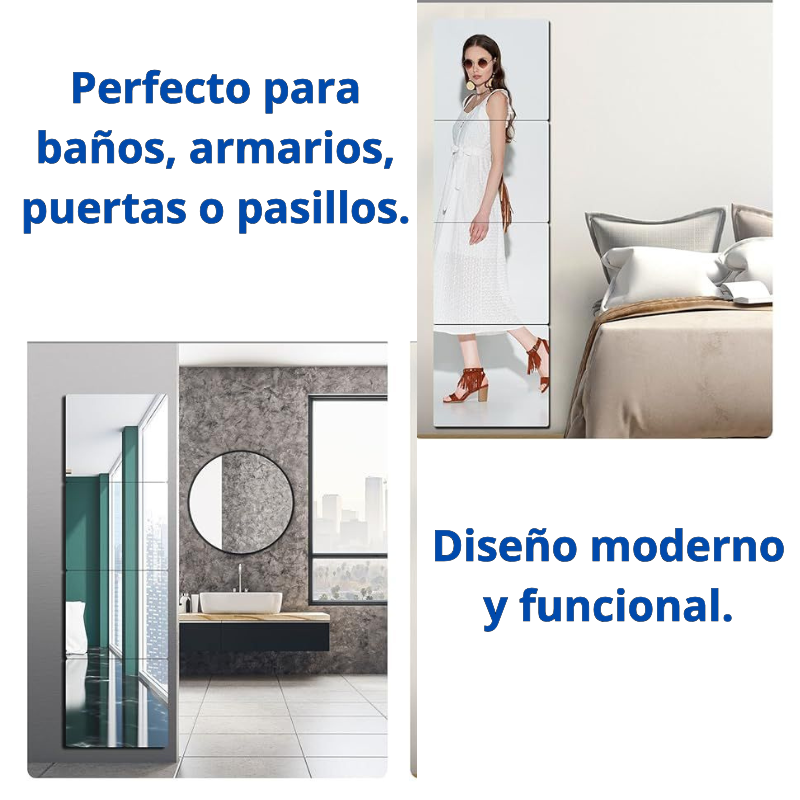 🇵🇦ReflejoMágico™ – Espejos Decorativos Adhesivos en Acrílico (Pack de 4)