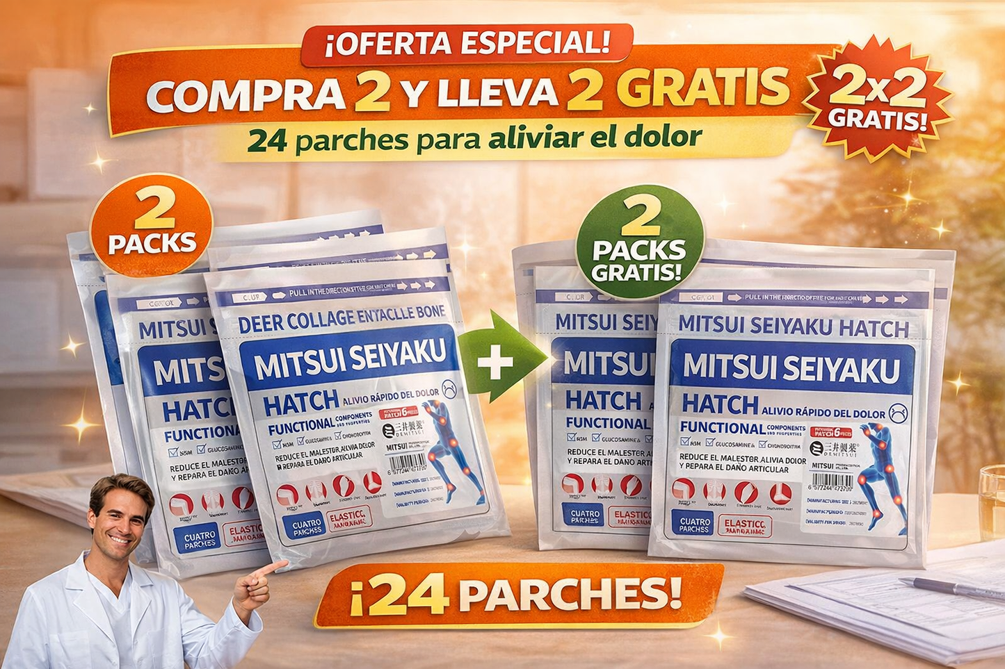 AlivioMax™ Parche de Alivio Rápido para Dolor de Rodillas, Espalda y Articulaciones