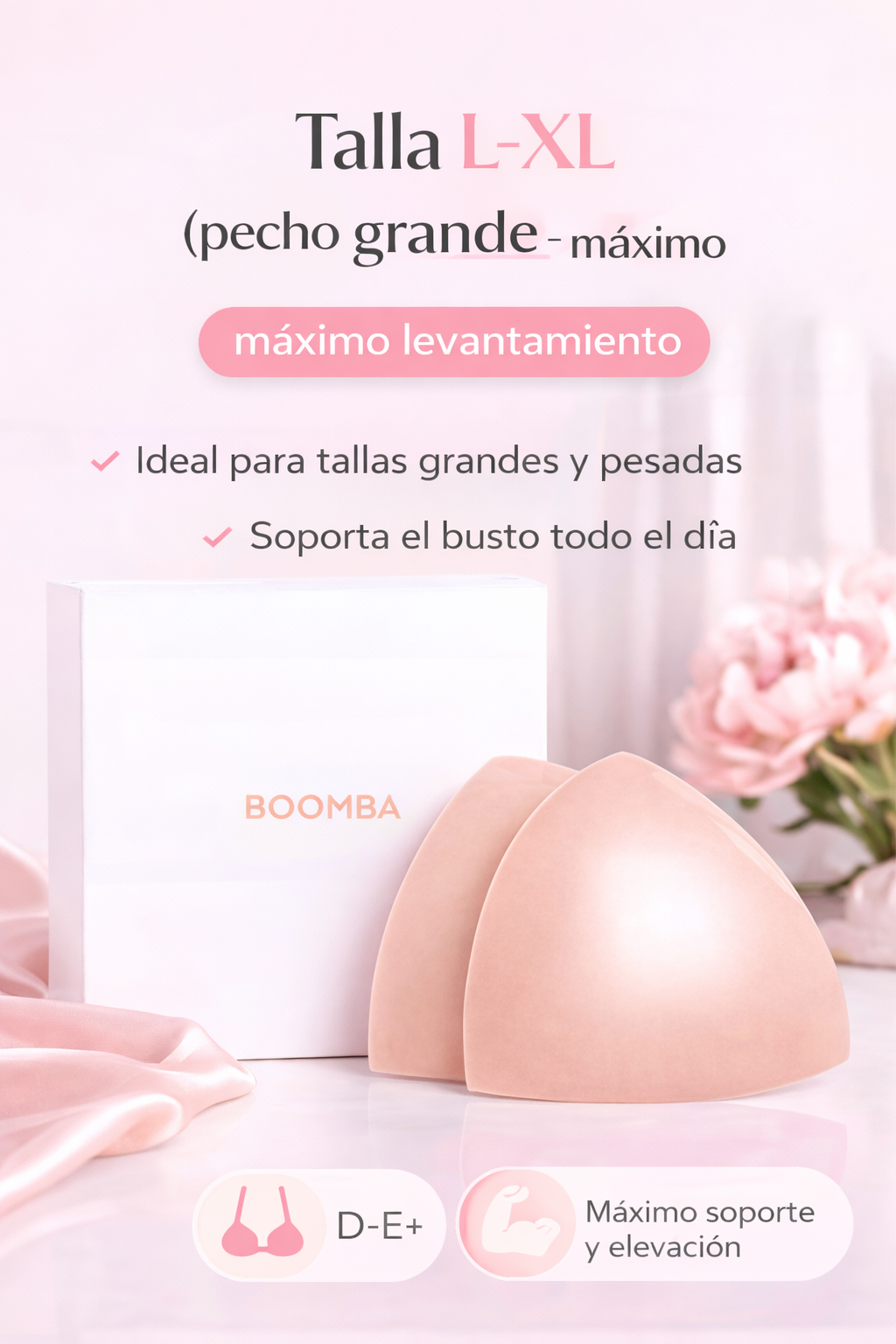 Insertos invisibles de doble cara para un realce natural y una silueta perfecta