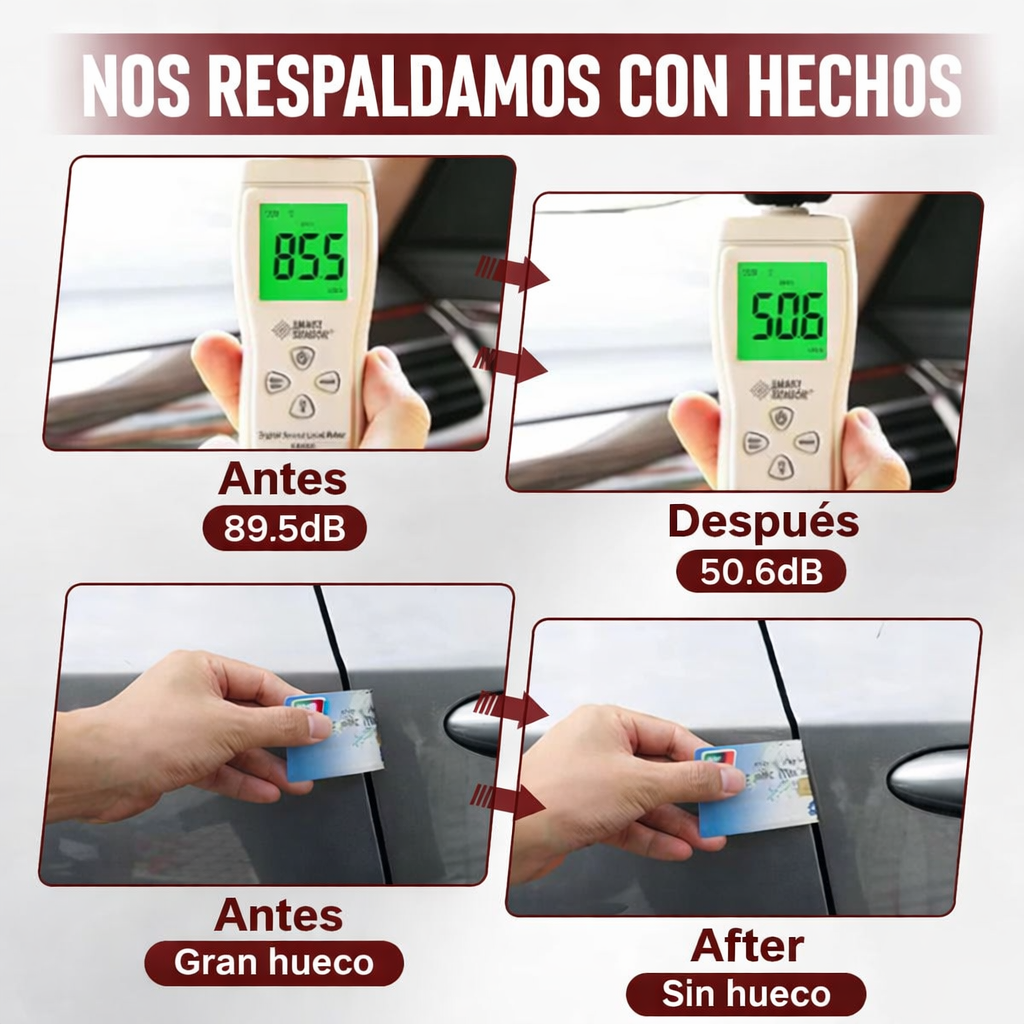 Cinta selladora de hule para carro insonorizante y antipolvo