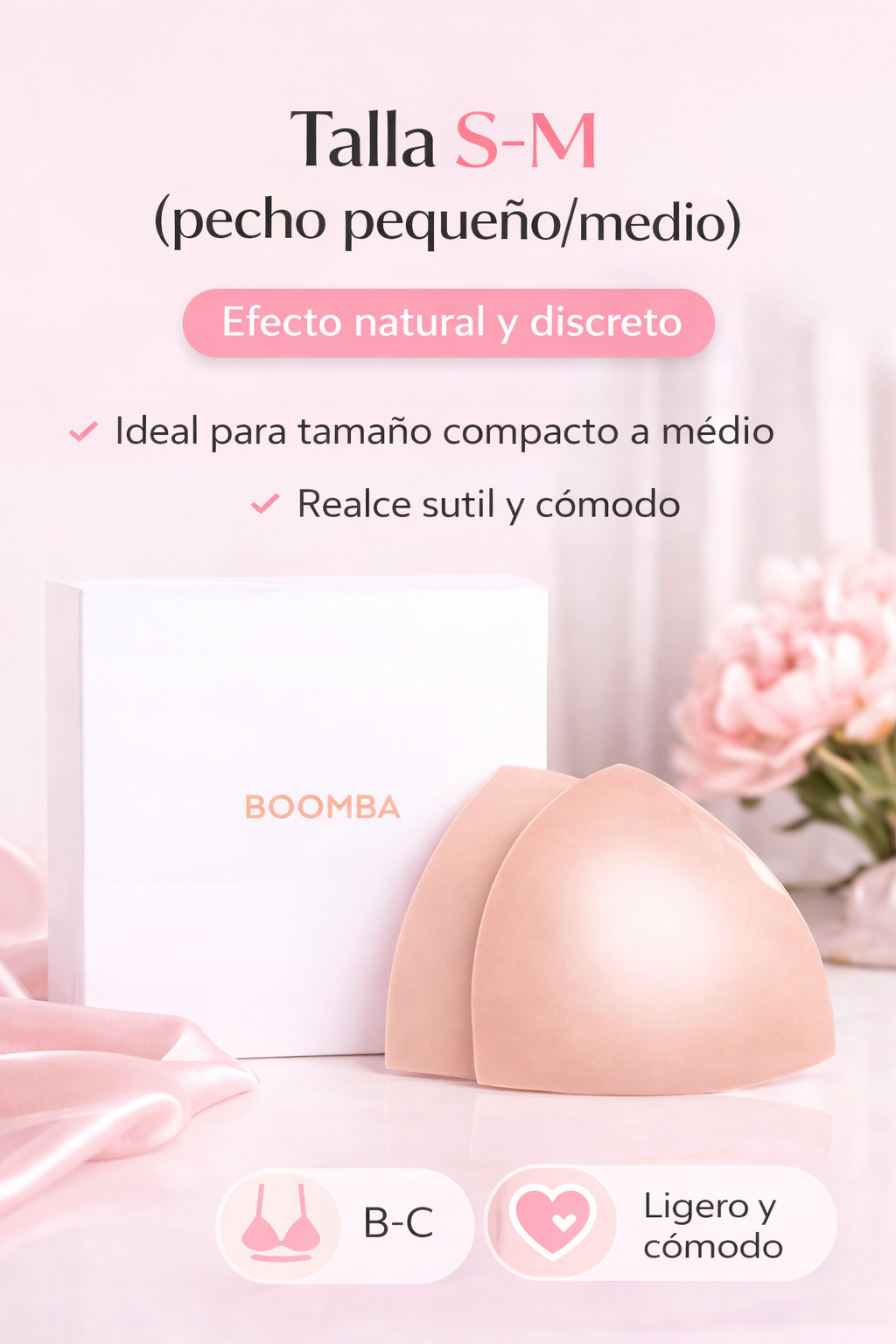 Insertos invisibles de doble cara para un realce natural y una silueta perfecta