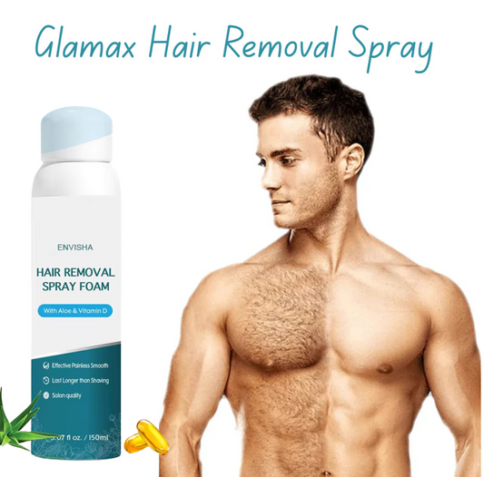 Spray Depilatorio Glamax para Rostro, Axilas, Piernas y Escote: ¡Piel suave en solo 3 minutos!