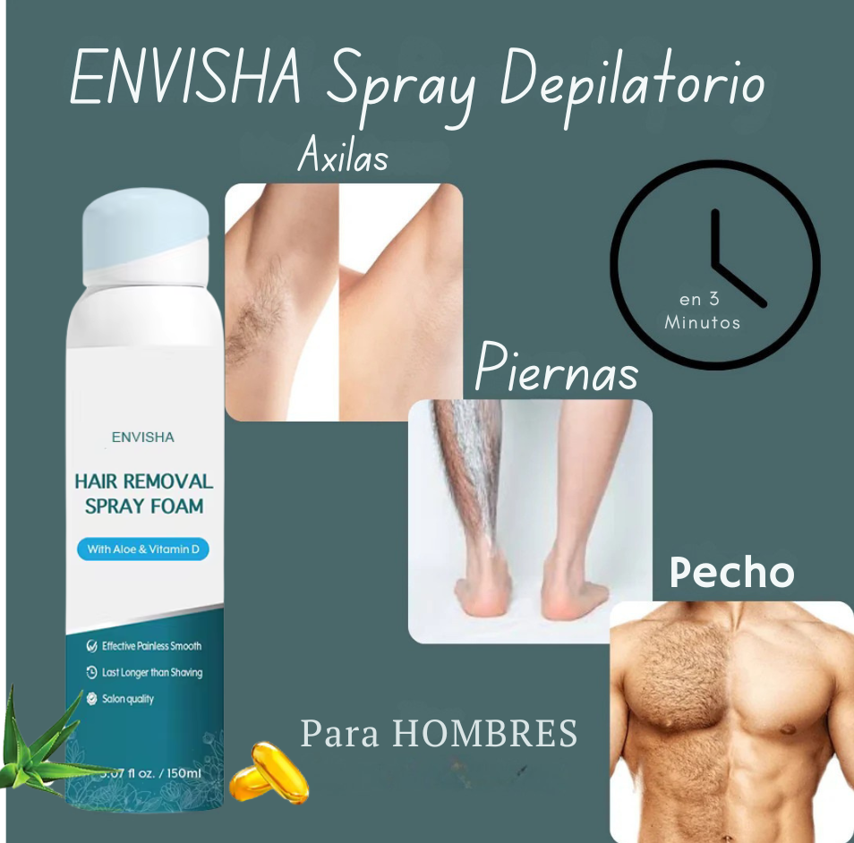 Spray Depilatorio Glamax para Rostro, Axilas, Piernas y Escote: ¡Piel suave en solo 3 minutos!