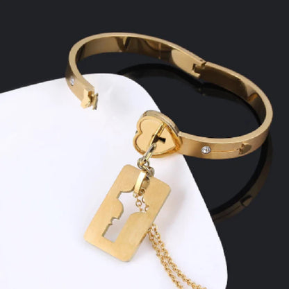 Corazón Cerrado®2 | Pulsera y Cadena Candado Acero Inoxidable + Caja Regalo (h)