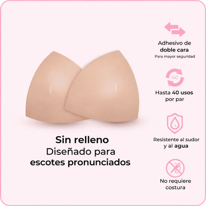 Insertos invisibles de doble cara para un realce natural y una silueta perfecta