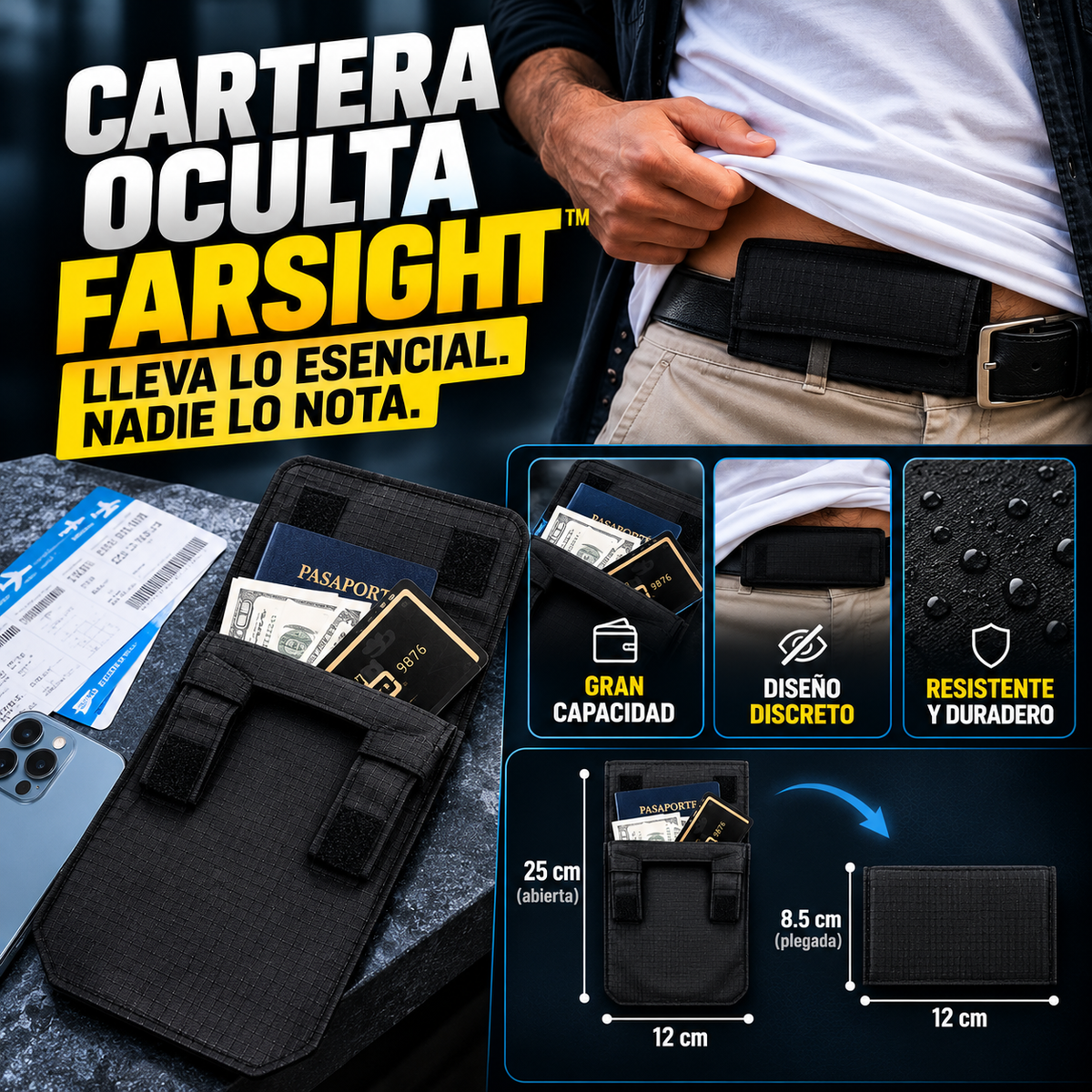 Cartera Oculta FARSIGHT™ | Seguridad y Discreción