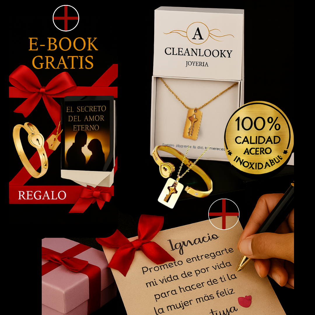 Corazón Cerrado® | Pulsera y Cadena Candado Acero Inoxidable + Caja Regalo