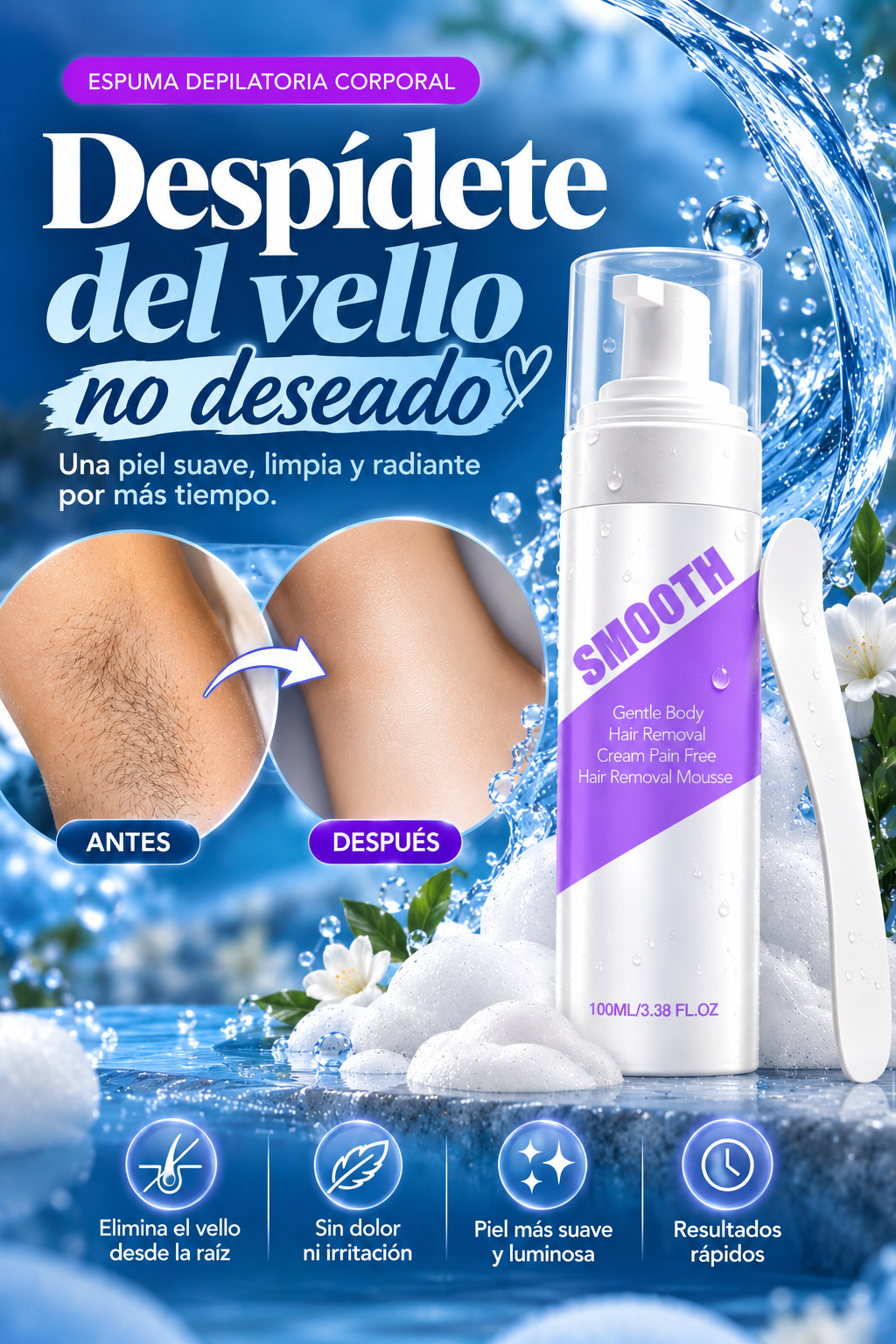 LilaSmooth – Espuma Depilatoria Corporal
