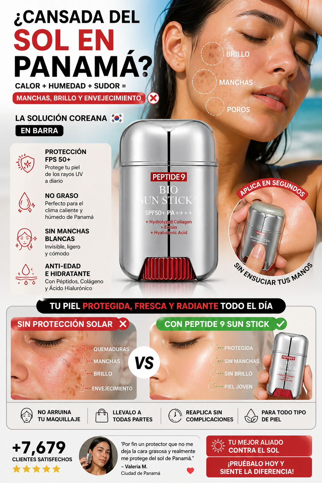 Peptide 9 Bio Sun Stick Pro SPF 50+ Protección solar y cuidado antiedad en un solo gesto