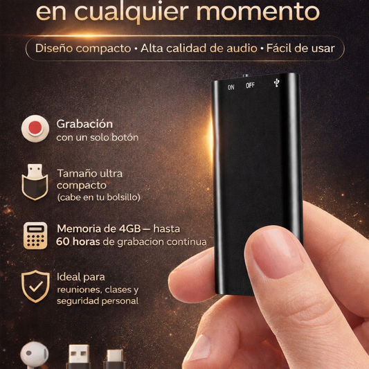 Grabadora de Voz Portátil 🔊 Audio Nítido en Alta Calidad | Súper Fácil de Usar